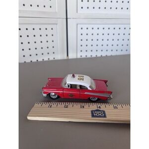 1957 Vintage Chevrolet Bel Air Fire Chief Diecast Red White Kinsmart Car